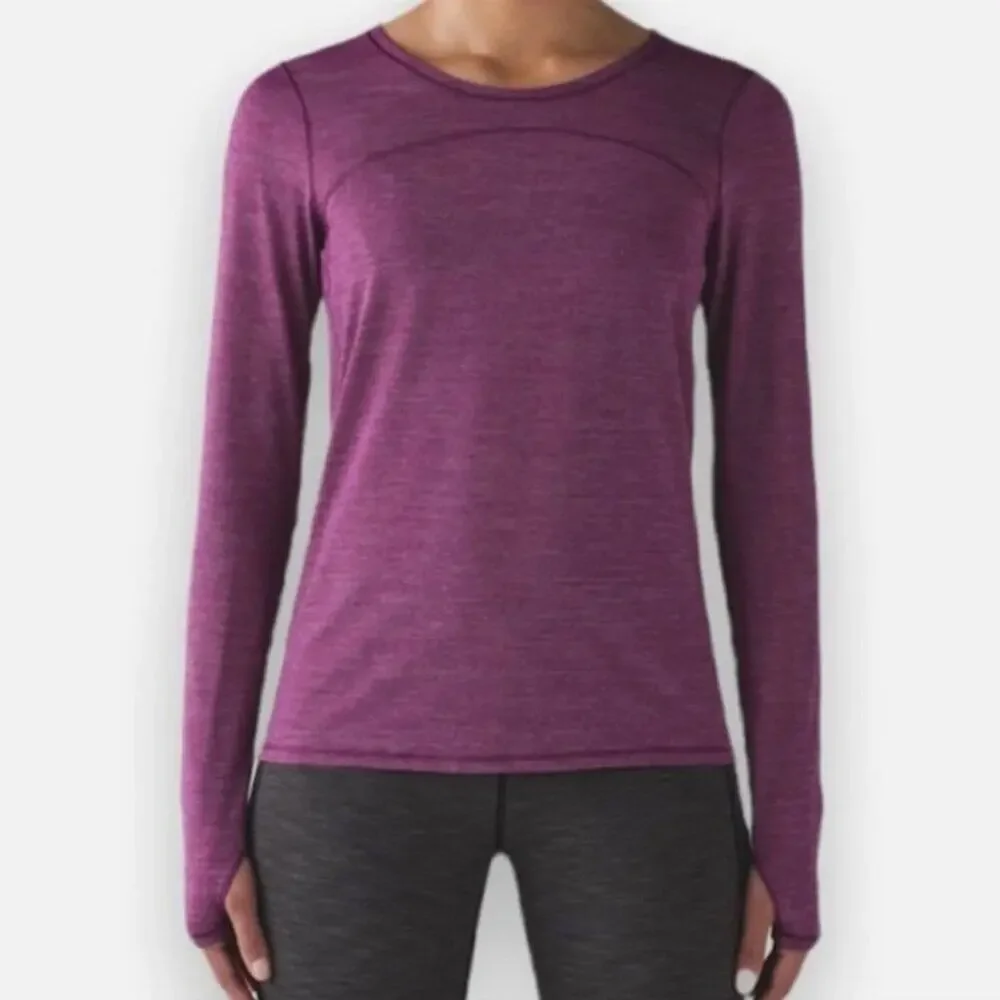 Lululemon On Track Long Sleeve Top in Heather Purple